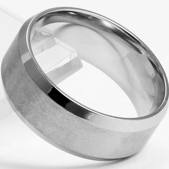 8mm Size-10-New Stainless Steel unisex ring band - Picture 2 of 2